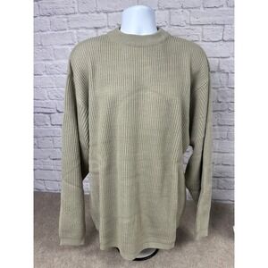 VTG Jordan Craig Collection Khaki Ribbed Crewneck Sweater Mens XL 100% Acrylic